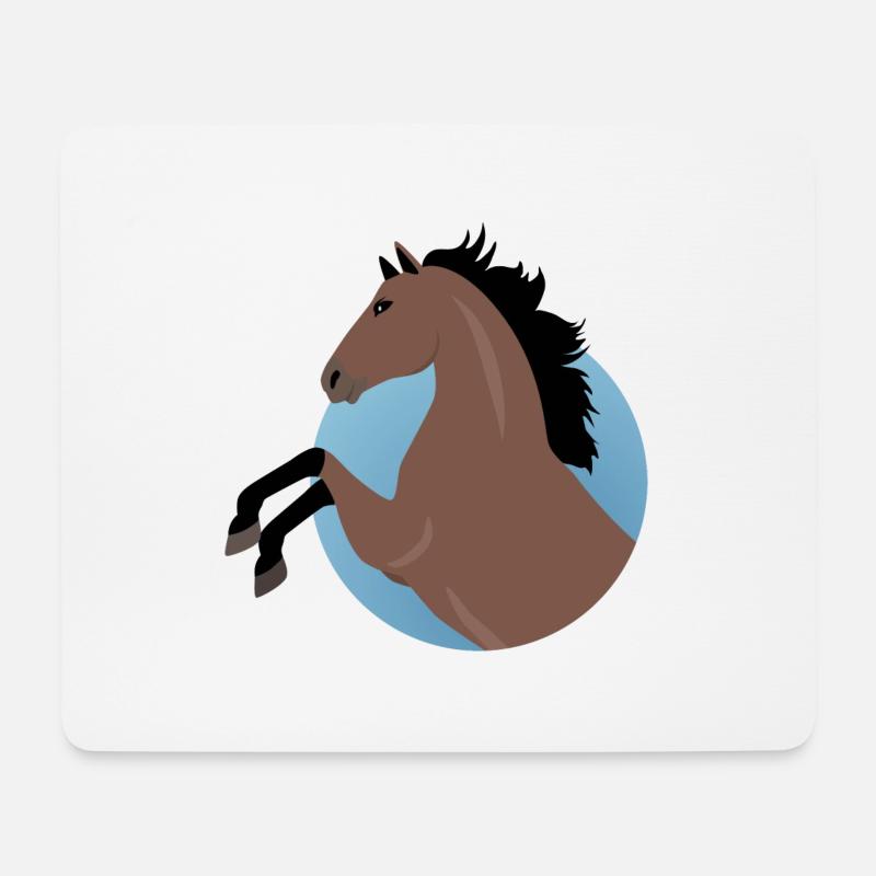 Pferde - Mousepad (Querformat) - Weiß