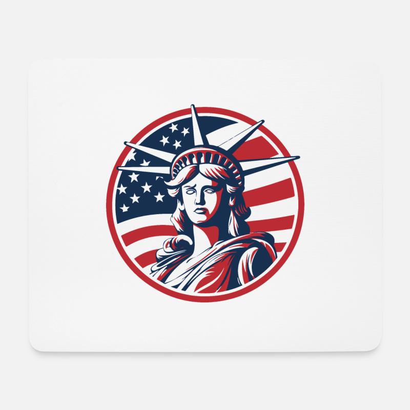Illustration der Freiheitsstatue - Mousepad (Querformat) - Weiß