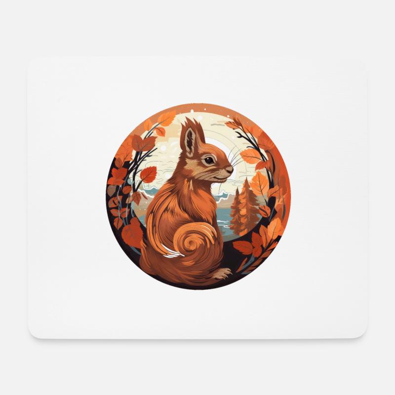 Eichhörnchen - Mousepad (Querformat) - Weiß