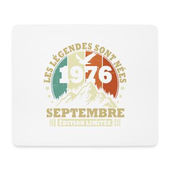 Vintage septembre 1976 vintage cadeau anniversaire - Tapis de souris (format paysage) - blanc - Devant