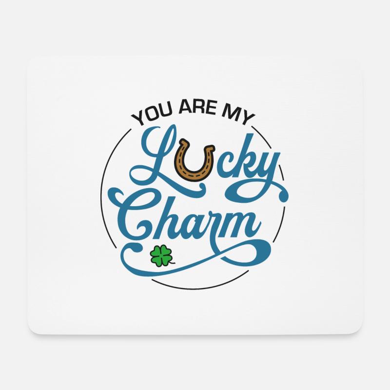 GLÜCKLICHES BLAU - Mousepad (Querformat) - Weiß
