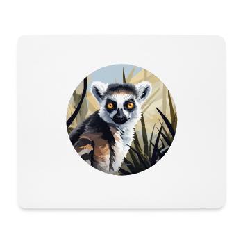 Lémurien - Tapis de souris (format paysage) - blanc - Devant