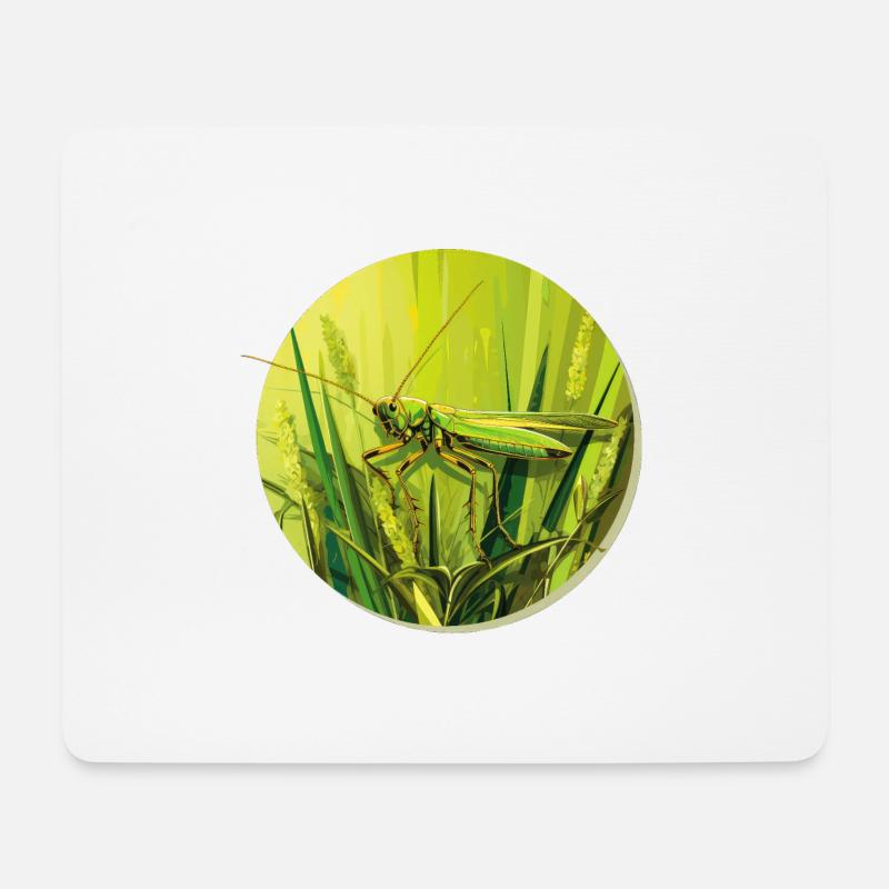 Grashüpfer - Mousepad (Querformat) - Weiß