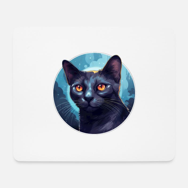 Russisch Blau Katze - Mousepad (Querformat) - Weiß