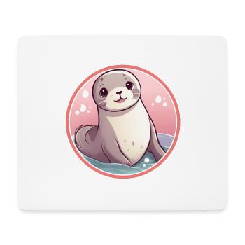 Sceau Kawaii - Tapis de souris (format paysage) - blanc - Devant