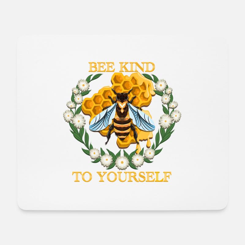 Bee Kind to yourself - Mousepad (Querformat) - Weiß