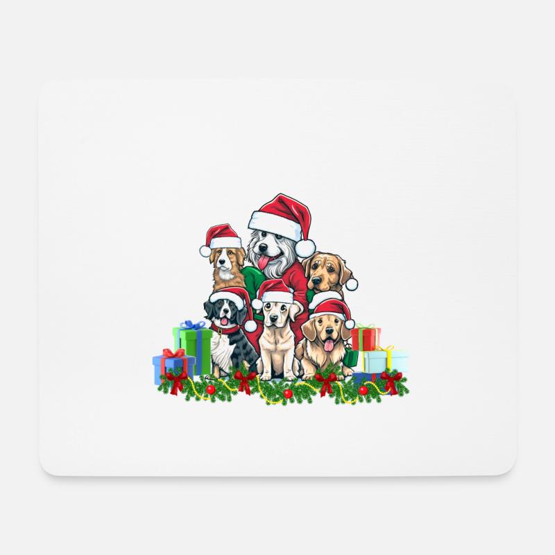 Hunde-Weihnachten - Mousepad (Querformat) - Weiß