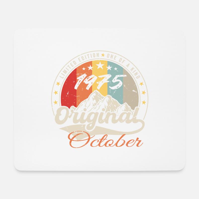 Oktober 1975 Geburtstagsgeschenk - Oktober 1975 - Mousepad (Querformat) - Weiß