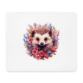 Igel cottagecore - Mousepad (Querformat) - Weiß - Vorne