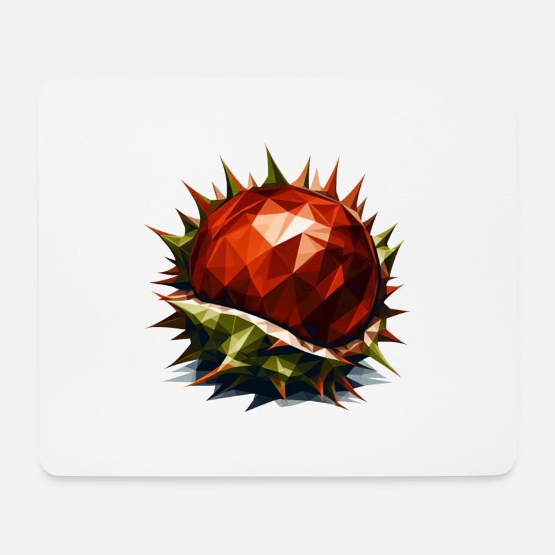 Polygon Kastanie: Herbstlicher Laubbaum in - Mousepad (Querformat) - Weiß