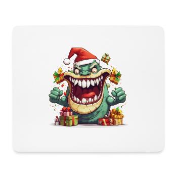Cadeaux De Noël Monstre Drôle Humour Moche - Tapis de souris (format paysage) - blanc - Devant
