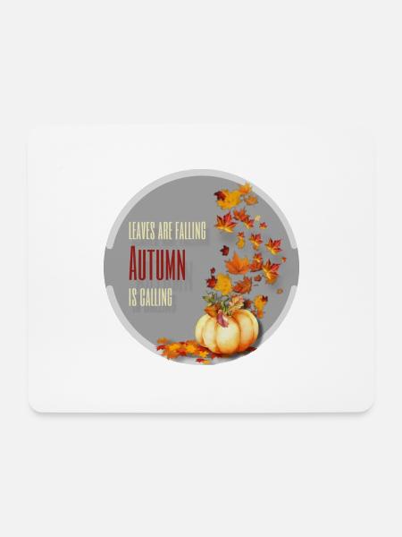 Leaves are falling, Autumn is calling - Mousepad (Querformat) - Weiß