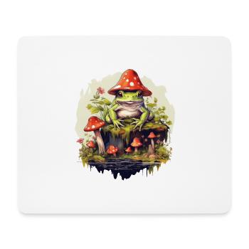 frosch cottagecore pilz - Mousepad (Querformat) - Weiß - Vorne