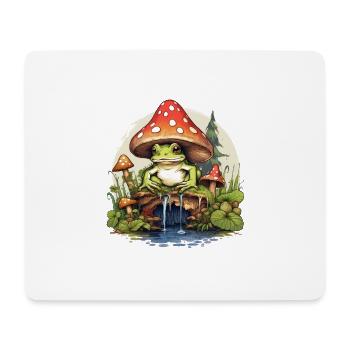 frosch pilz cottagecore - Mousepad (Querformat) - Weiß - Vorne