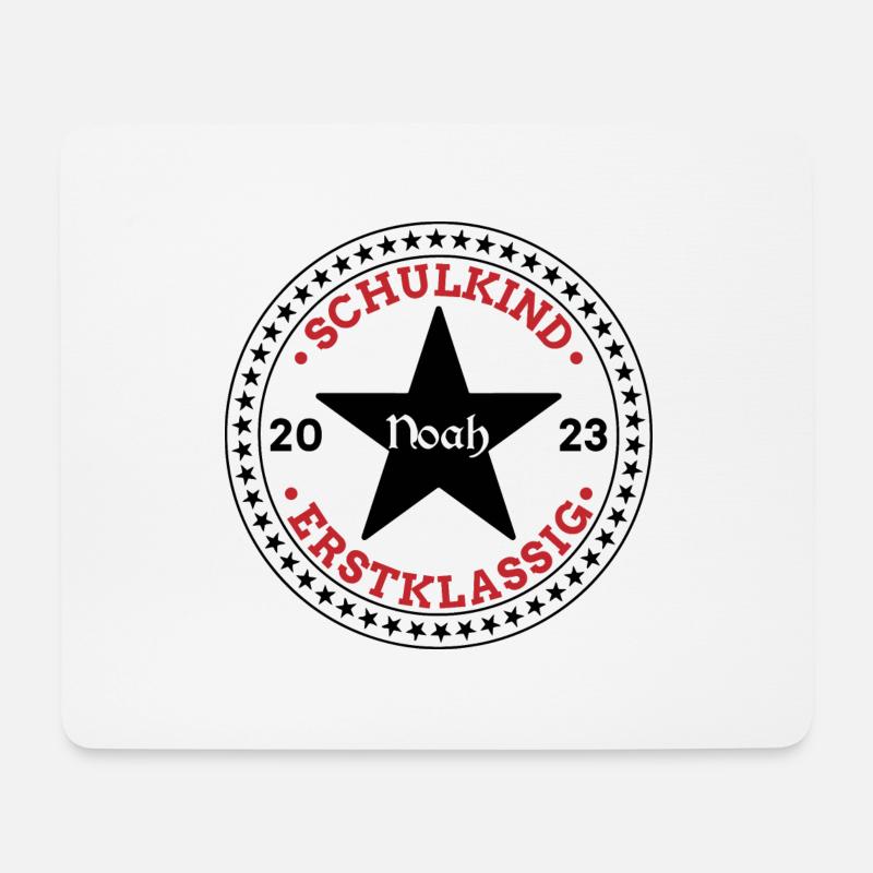 Schulkind 2023 Noah Schüler Erstklassig - Mousepad (Querformat) - Weiß