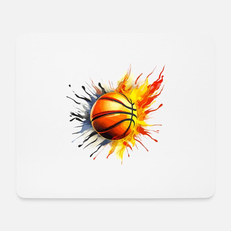 Stilvoller Basketball - Mousepad (Querformat) - Weiß