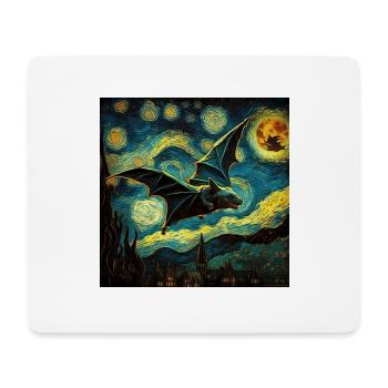 Bat, Van Gogh, Starry Night, Animal - Mouse Pad (horizontal) - white - Front