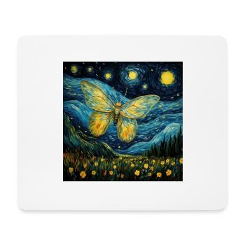 Moth, Van Gogh, Starry Night, Animal - Mouse Pad (horizontal) - white - Front