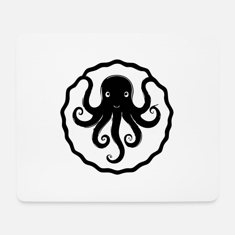 Oktopus im Cartoon Stiel - Mousepad (Querformat) - Weiß