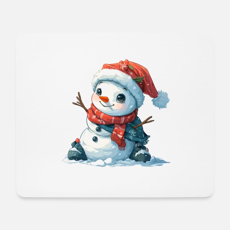 Schneemann für Kinder - Mousepad (Querformat) - Weiß