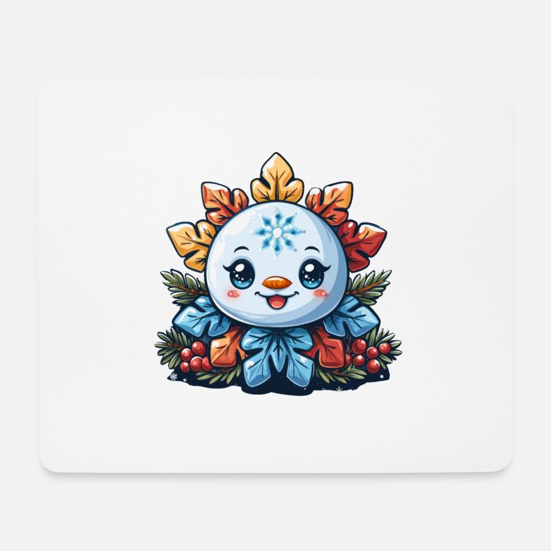 Schneeflocke für Kinder - Mousepad (Querformat) - Weiß