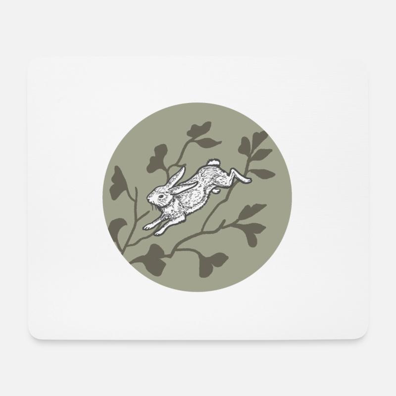 Rabbit on the moon - Mouse Pad (horizontal) - white