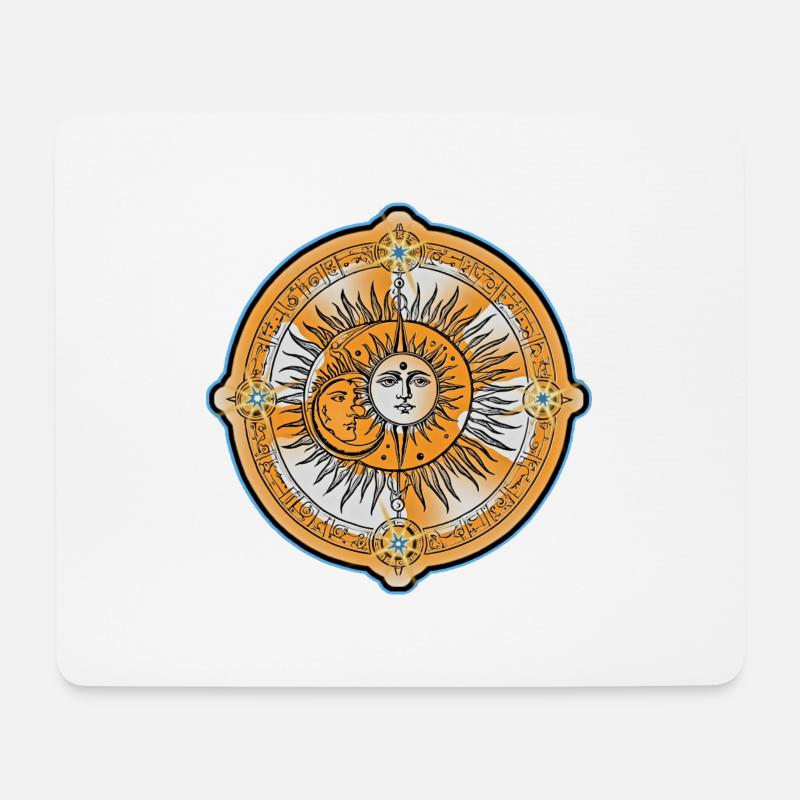 Sonne Mond und Sterne - Mousepad (Querformat) - Weiß