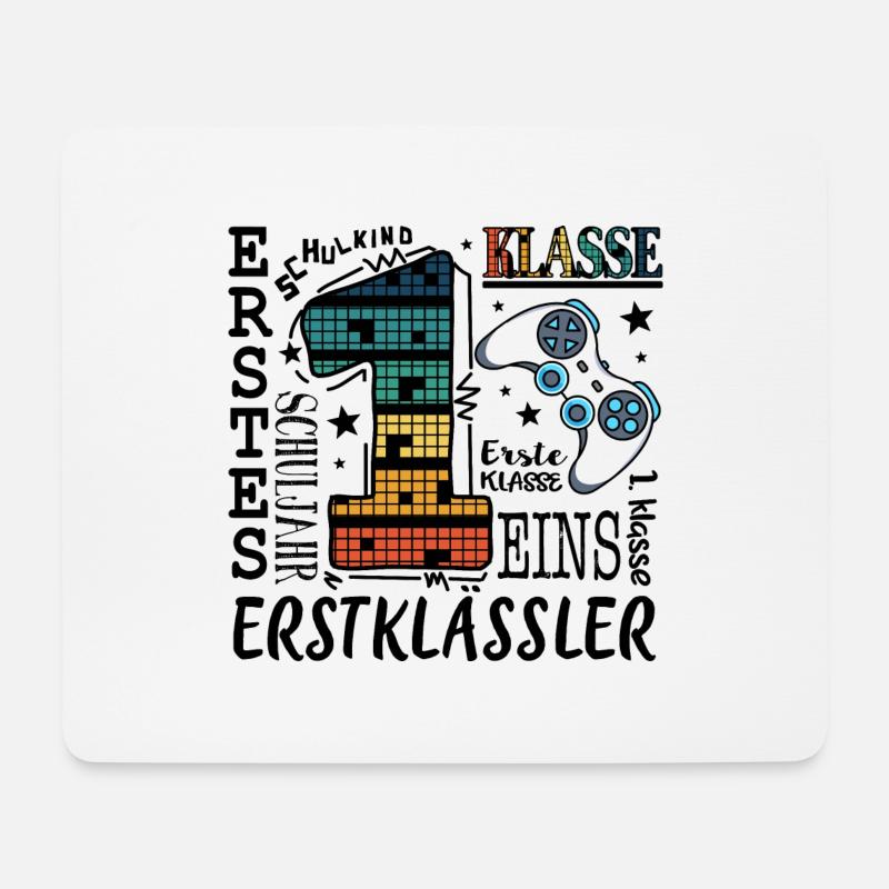 1. Klasse Gaming - Mousepad (Querformat) - Weiß
