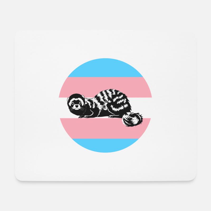 Ferrets for trans rights - Mouse Pad (horizontal) - white