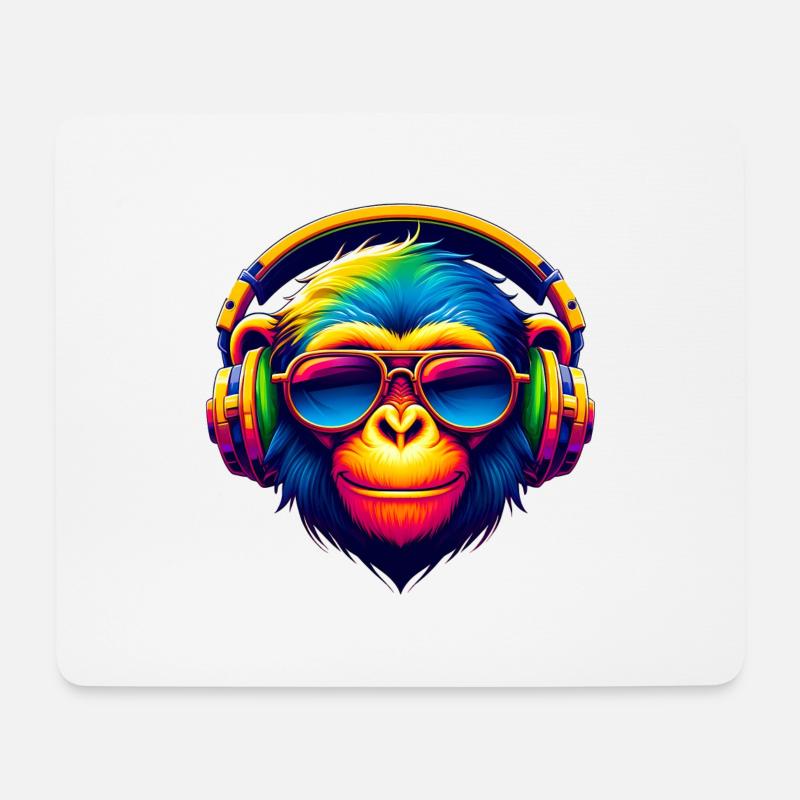 DJ Groove Monkey - Mouse Pad (horizontal) - white