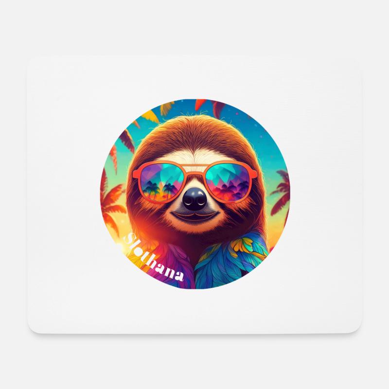 Shirt "Slothlife" - Mousepad (Querformat) - Weiß