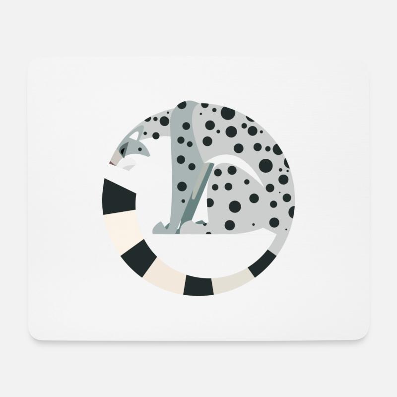 Schneeleopard - Mousepad (Querformat) - Weiß