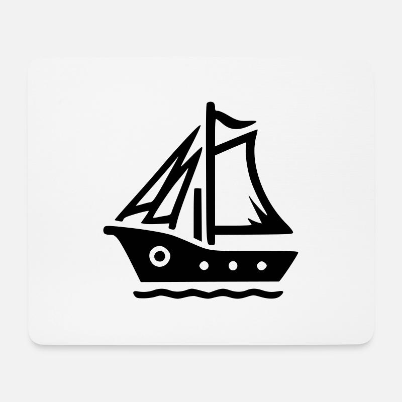 Kleines Segelboot - Mousepad (Querformat) - Weiß
