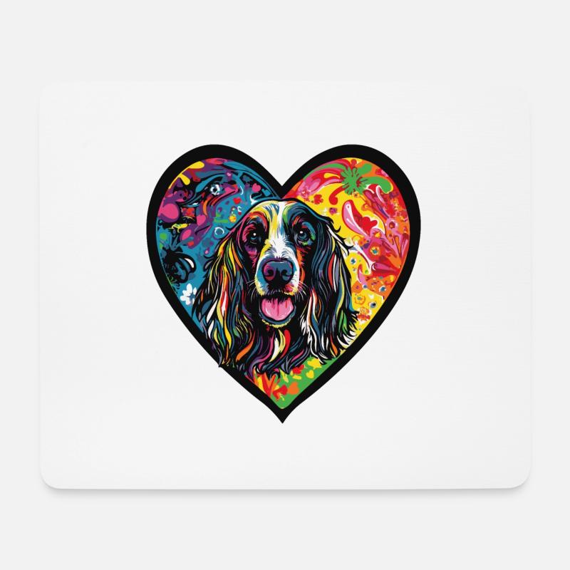 Afghan Hound Hund Herz Hundeliebe - Mousepad (Querformat) - Weiß