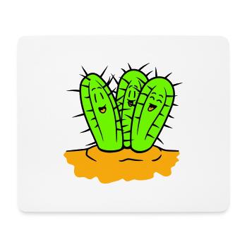 3 Cactus Friends Cactus Faces Prickly Desert - Tapis de souris (format paysage) - blanc - Devant