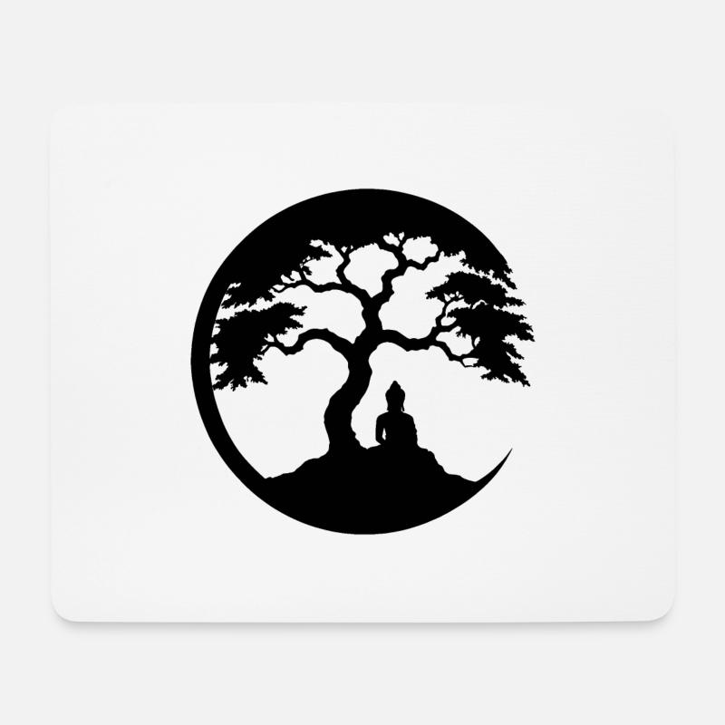 Buddha, Zen-Kreis - Mousepad (Querformat) - Weiß