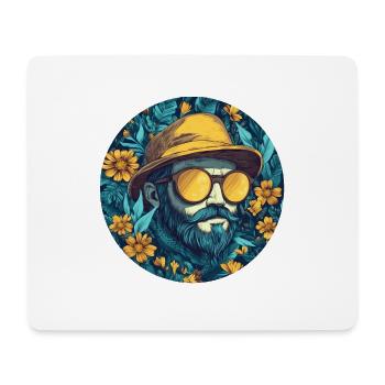 Botanischer Flair: Stilvoller Retro-Look! - Mousepad (Querformat) - Weiß - Vorne