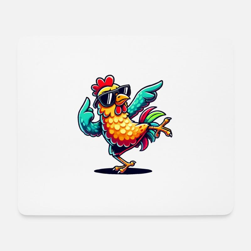 Huhn Comic - Mousepad (Querformat) - Weiß