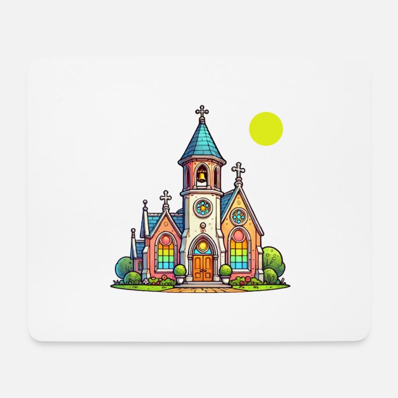 kirche - Mousepad (Querformat) - Weiß