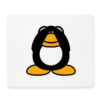 Pinguin nichts sehen blind Hände halten Augen zu - Mousepad (Querformat) - Weiß - Vorne