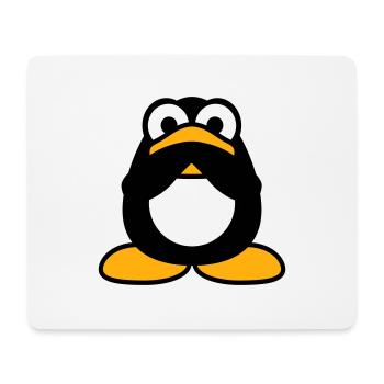 Penguin Nothing Talking Silent Hands Covering Mouth - Mouse Pad (horizontal) - white - Front