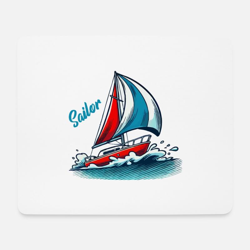 segelboot - Mousepad (Querformat) - Weiß