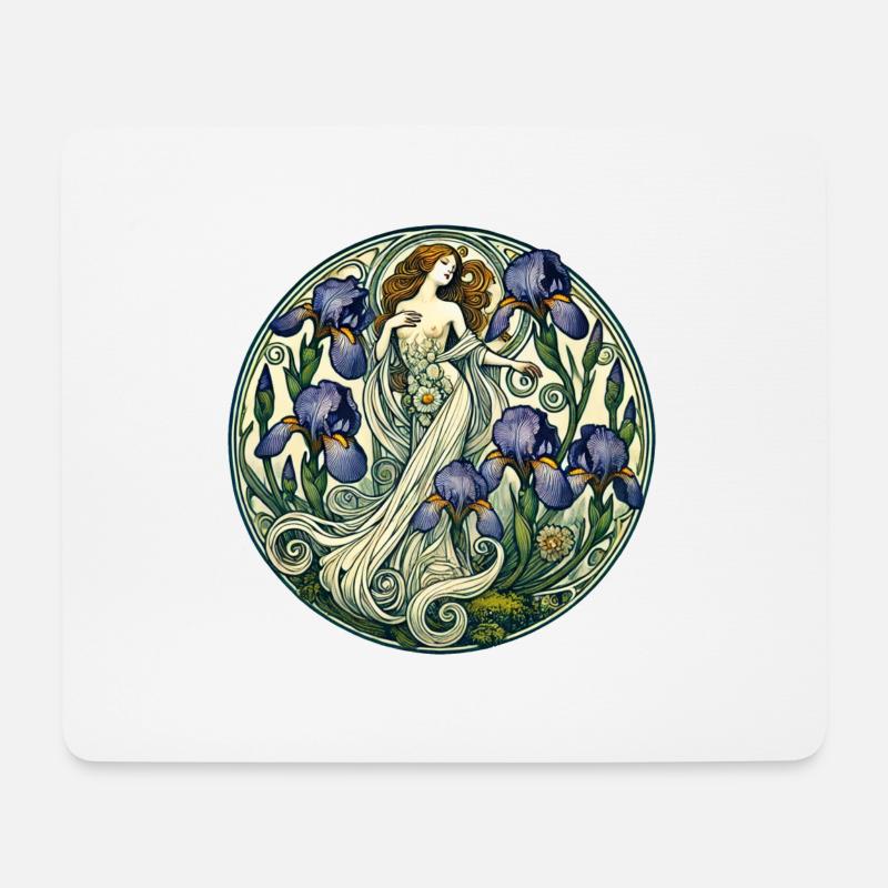 Iris-Göttin - Mousepad (Querformat) - Weiß