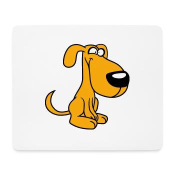 Chien, Fou, Petit, Heureux, Drôle, Idiot, Cool - Tapis de souris (format paysage) - blanc - Devant