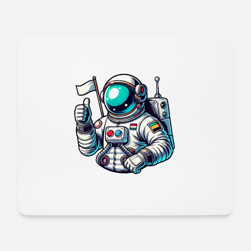 Astronaut Comic - Mousepad (Querformat) - Weiß