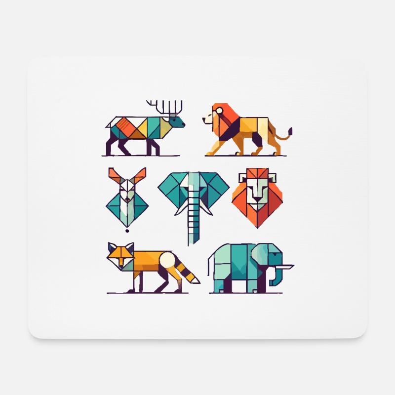 Geometric Animals - Mouse Pad (horizontal) - white