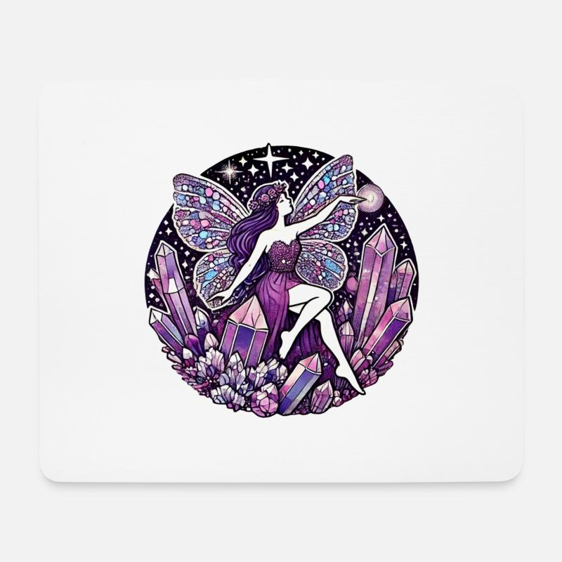 Lila Fee - Mousepad (Querformat) - Weiß