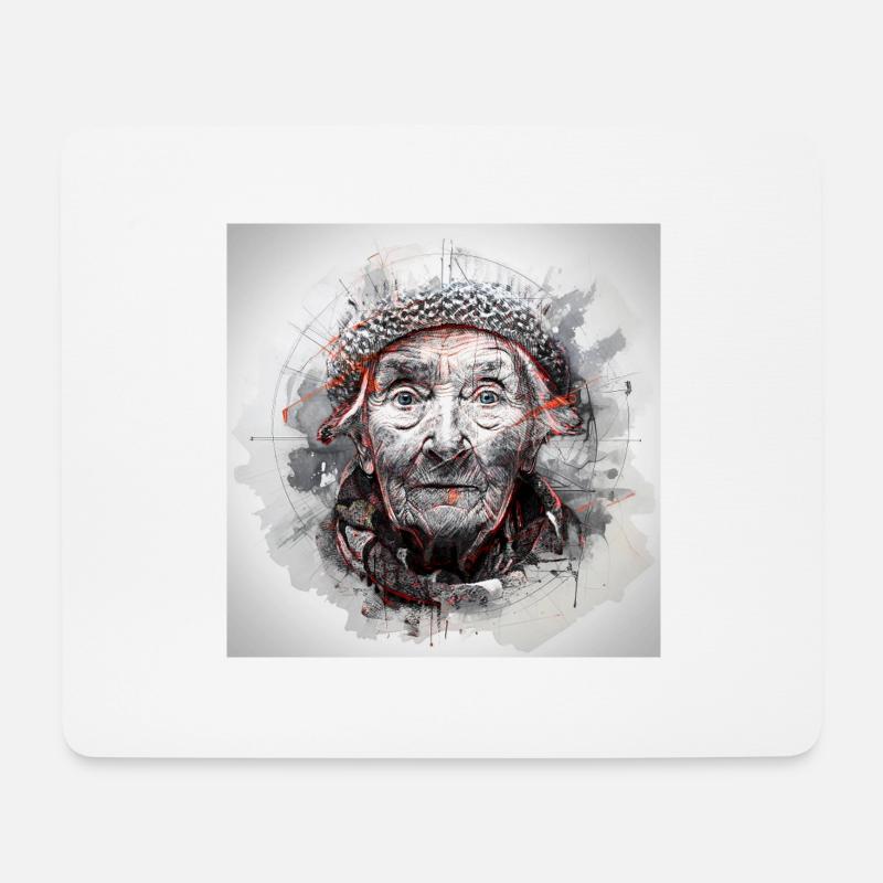 Old Wife Art -2 - Mouse Pad (horizontal) - white