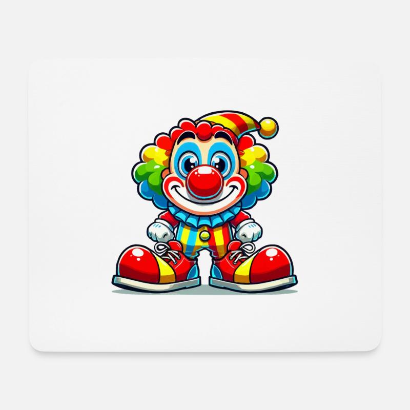 clown cartoon - Mousepad (Querformat) - Weiß
