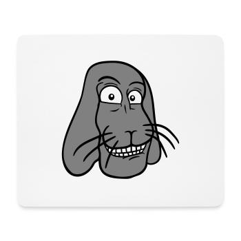Lapin Lapin Drôle Visage Grimace Sourire - Tapis de souris (format paysage) - blanc - Devant